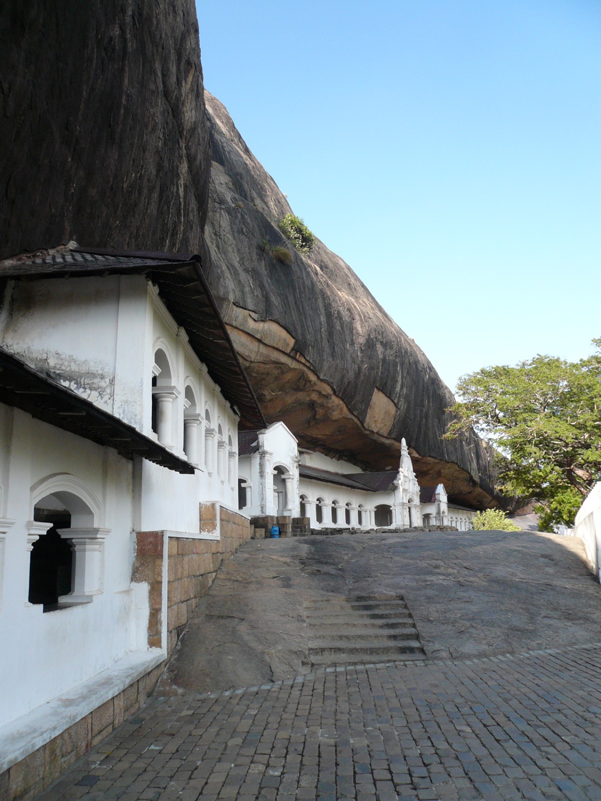 Dambulla cave temple exterior in Sri Lanka